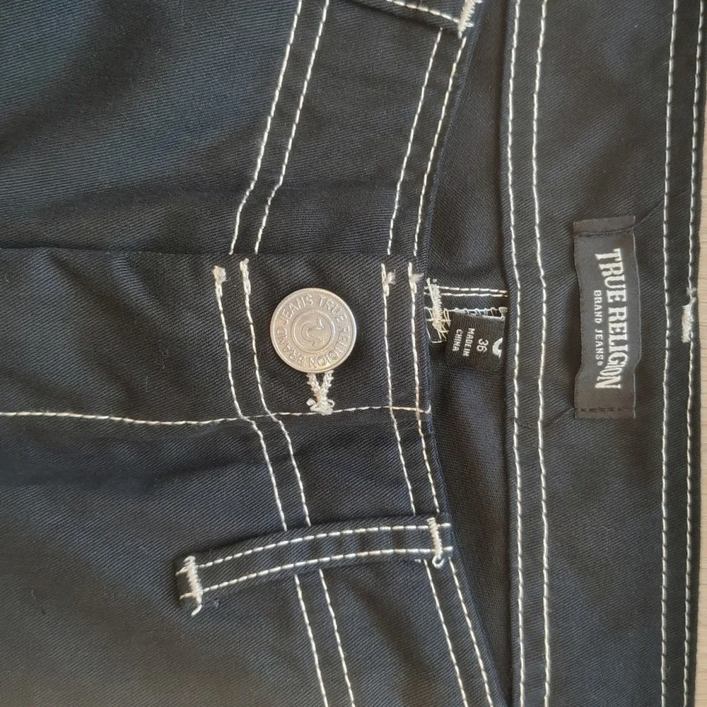 True Religion Mens Cargo SN Pant HS Jet Black Contrast Stitch Size 36 700820 NEW